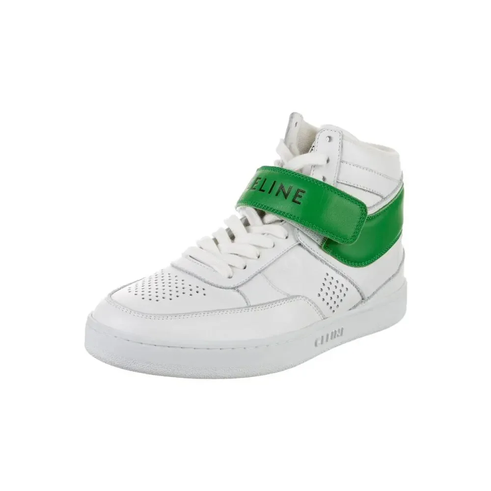 Celine CT-03 White Green Leather High Top Sneakers EU 41